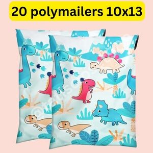 20 Polymailers blue kids dinosaur design size 10x13
